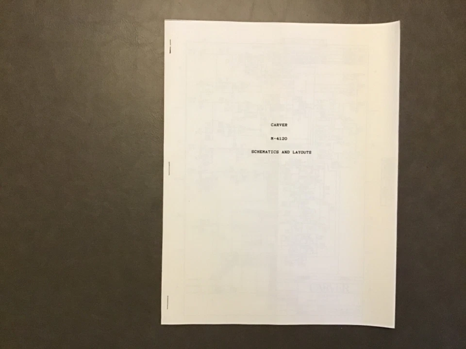 Carver M-4120 Esquemas y Diseños Manual Original Foto 1 de 1