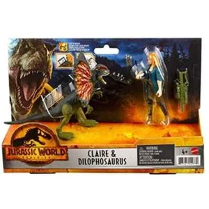 Mattel Jurassic World Dominion Claire und Dilophosaurus Dinosaurier Figurenpaket - Bild 1 von 1