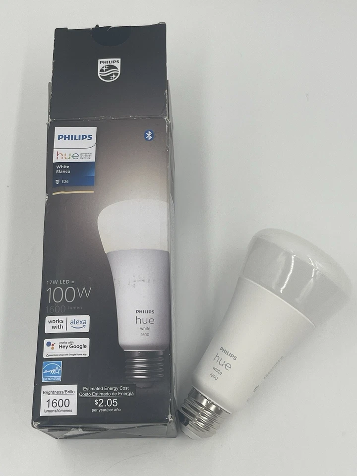 Philips Hue Smart 100W A21 LED Bulb Soft Warm White Light Control With Hue App - Image 1 of 4