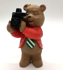 Hallmark Keepsake Ornament 1996 Dad Teddy Bear with Video Camera Camcorder - Picture 1 of 11