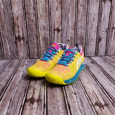 Asics Gel Resolution 9 Women’s Size 9 Yellow Tennis Shoes 1042A219 No Insoles - Image 1 of 4