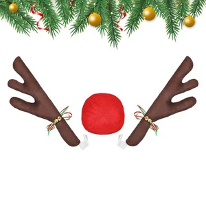 Car Antler Holiday Automotive Deer Reindeer Antlers Nose Christmas Decoration - Imagen 1 de 9