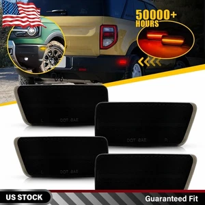 4X Side Marker Light For 2021-2023 Ford Bronco Sport Amber Front+Red Rear Lamps - Picture 1 of 14