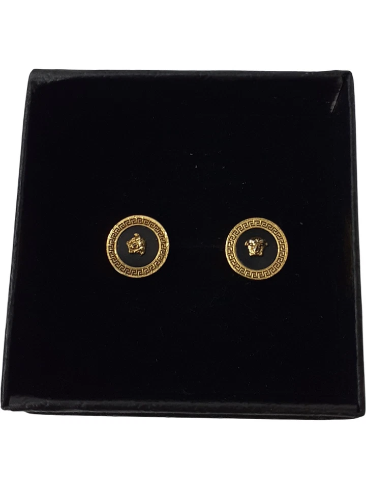 Pendientes Versace Medusa Oro Negro Diseño Redondo Ropa Mujer Preciados Foto 1 de 4
