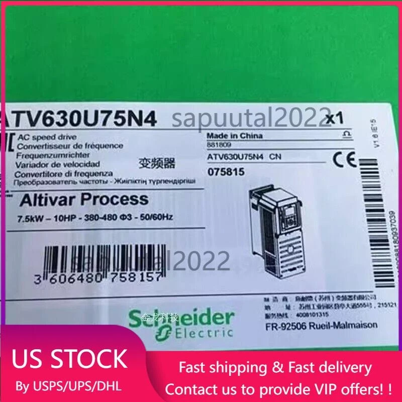 For  SND ATV630U75N4 frequency converter  and authent 7.5KW US Free TAX - Image 1 of 1