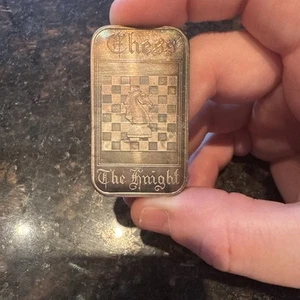 Vintage 1 Oz Silver Bar Chess Board 1 oz .999 Fine Silver Toning Madison Mint - Picture 1 of 7