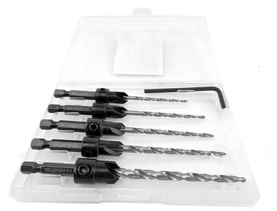 Holzbohrerset 3-6mm mit Senkfräser und Sechskant für Holzverschraubungen 11-tlg. - Bild 1 von 4