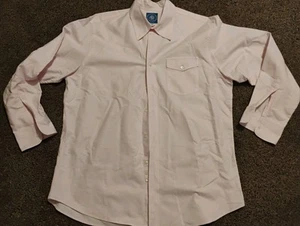 J. Press Light Pink Button Up Down Shirt Made in USA Sz 17 Check Measurements - Picture 1 of 5