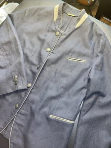 Schneiders Salzburg Cotton Linen Blend 46R Military Blue 1946 Jacket EXCELLENT - Picture 1 of 20