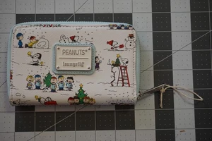 Loungefly Peanuts Happy Holidays All Over Print Zip Around Wallet - Picture 1 of 4