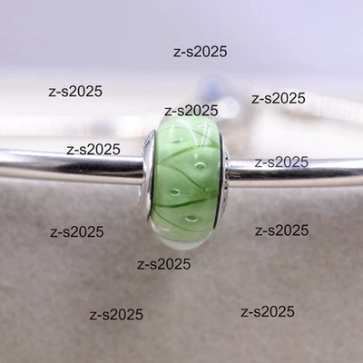 💚 Pandora Green Murano Looking Glass Charm Sterling Silver bead 💚 - Image 1 of 4