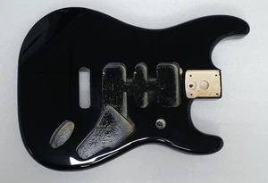 Neuer E-Gitarrenkörper schwarz HSH Strat Korpus, weiß pappel, glänzend Poly Sparkle - Bild 1 von 8