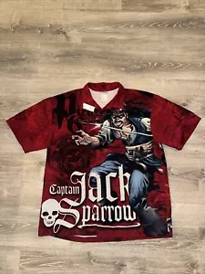 Disney Captain Jack Sparrow Hawaiian Style Shirt Pirates Caribbean Print Large - Picture 1 of 7