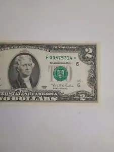 🇺🇲⭐1995 $2 F ATLANTA BEP 640,000⭐ RUN⭐STAR NOTE ⭐ (F03575314*)⭐ - Picture 1 of 11
