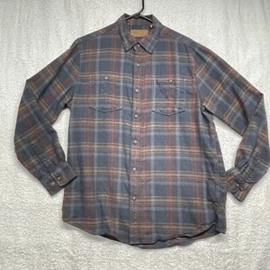 CLEARWATER OUTFITTERS Flannel Shirt Mens Large Brown/Gray Plaid - Picture 1 of 8