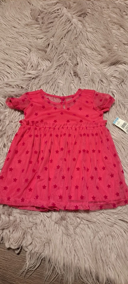 Vestido Toughskins Niñas Talla 12 Meses Color ROSA Nuevo con Etiquetas Foto 1 de 4