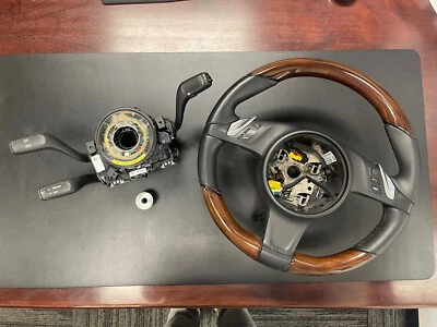 Volante y tallo OEM Porsche de cuero y madera para 991.1 Foto 1 de 4