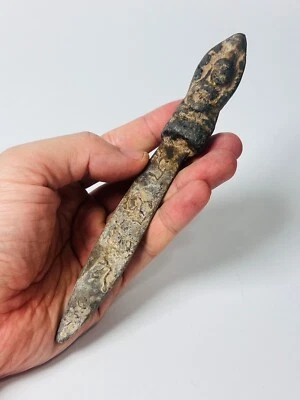 Antiguo ritual tailandés Kris con mango de Buda Naga raro amuleto de daga de aleación de plomo Foto 1 de 4