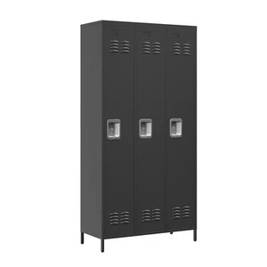 3 Door 72"H Metal Lockers With Lock for Employees,Storage Locker Cabinet Black - Picture 1 of 19