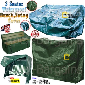 3 Seater Waterproof Garden Hammock Swing & Bench Seat Rain Cover Protection Hood - Picture 1 of 22