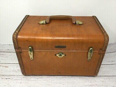 Vintage Samsonite Shwayder Bros Leather Luggage Train Makeup Case Without Key • 29.95€