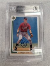 1991 Upper Deck #55 Chipper JONES - Authentic Autograph RC HOF Braves 