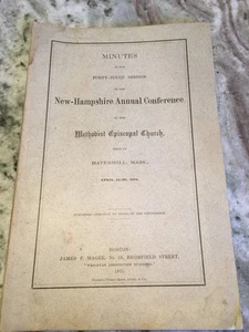 1875 Minutes N. H. Annual Conference Methodist Episcopal Church Booklet - Picture 1 of 12