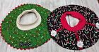 2 CAT CHRISTMAS Bibs Size SMALL QUILTED Cotton Fits Most Cats And Large Kittens 