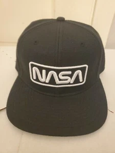 H3 Headwear NASA Space Logo Adjustable Fit Snapback Black Hat Flatbill Cap New - Picture 1 of 3