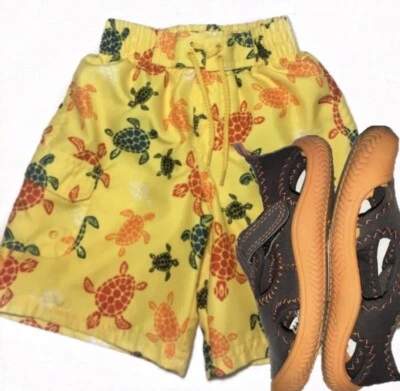 KOALA KIDS Yellow Boys Turtle Bathing Suit Trunks - Image 1 of 4