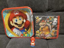 Super Mario Party Supplies Sealed Paper Plates Napkins + Diecast Mario Hotwheels