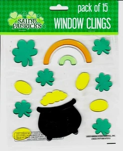 New Happy St. Patty's Day Gel St. Patrick's Day Gel Window  Clings  - Picture 1 of 1