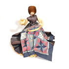 Vintage Nans Corn Husk Cornhusk Doll Woman Figurine Quilt Sewing