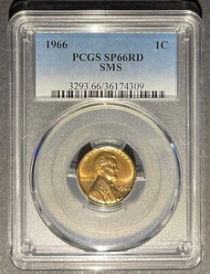 1966 SMS Lincoln Memorial Cent PCGS SP-66 RD, Buy 3 Items, Get $5 Off!! - Picture 1 of 2