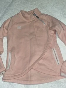 Umbro Pink Quarter Zip Asymmetrical Pullover Sweater- Girl Size M (7/8 ) - Picture 1 of 6