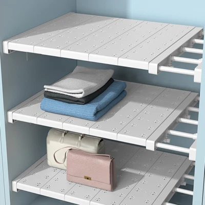 Adjustable Extendable Rack Closet Cupboard Divider Rack Storage Organizer Shelf - Image 1 of 4