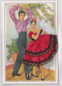 Embroidered Folklore Flamenco Postcard N901 - Picture 1 of 2
