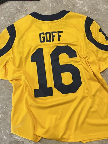 Nike Vapor Men’s Los Angeles Rams Jared Goff #16 Color Rush Jersey  XL. Used Cover