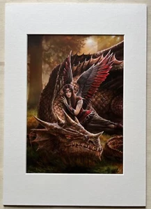 Winged Companions ~ Dragon ~ Print ~ A4 Art Print Mounted with textured A3 Card - Picture 1 of 3