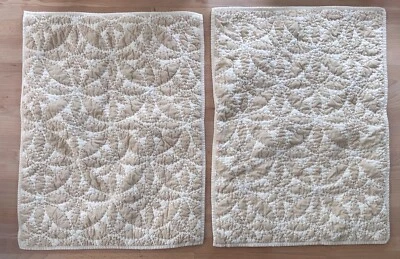 Pottery Barn Quilted Standard Pillow Sham Set 2 Textured Neutral Medallion Khaki - Image 1 of 4