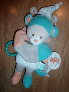 Doudou Peluce Baby'nat Pantin D'activités Ours Bear Orso Capucin Bleu babynat 9 - Picture 1 of 1
