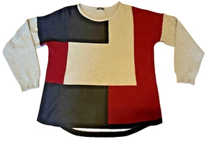 Maglione donna romano taglia 18 UK 46 EU estivo pre amato top nero grigio bordeaux - Foto 1 di 9