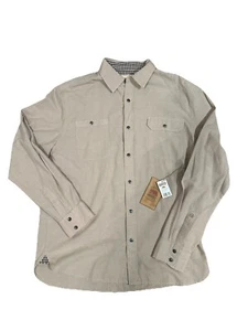 Dakota Grizzly Men's Solid Cork Colored Button Down Shirt Size XL NWT - Picture 1 of 9