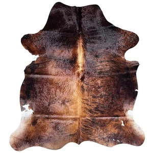 Alfombra grande de cuero de vaca Brindle C044---6,2x7 - Imagen 1 de 1