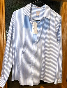 NWT!~Chico’s No Iron Cool Max All Season Technology Button Down Shirt~size 2 - Picture 1 of 5