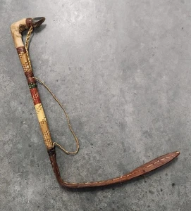 Antique Victorian Braided Leather Small Riding Crop With Hoof Bone Handle Rare - Picture 1 of 12
