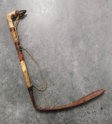 Antique Victorian Braided Leather Small Riding Crop With Hoof Bone Handle Rare - Image 1 of 4