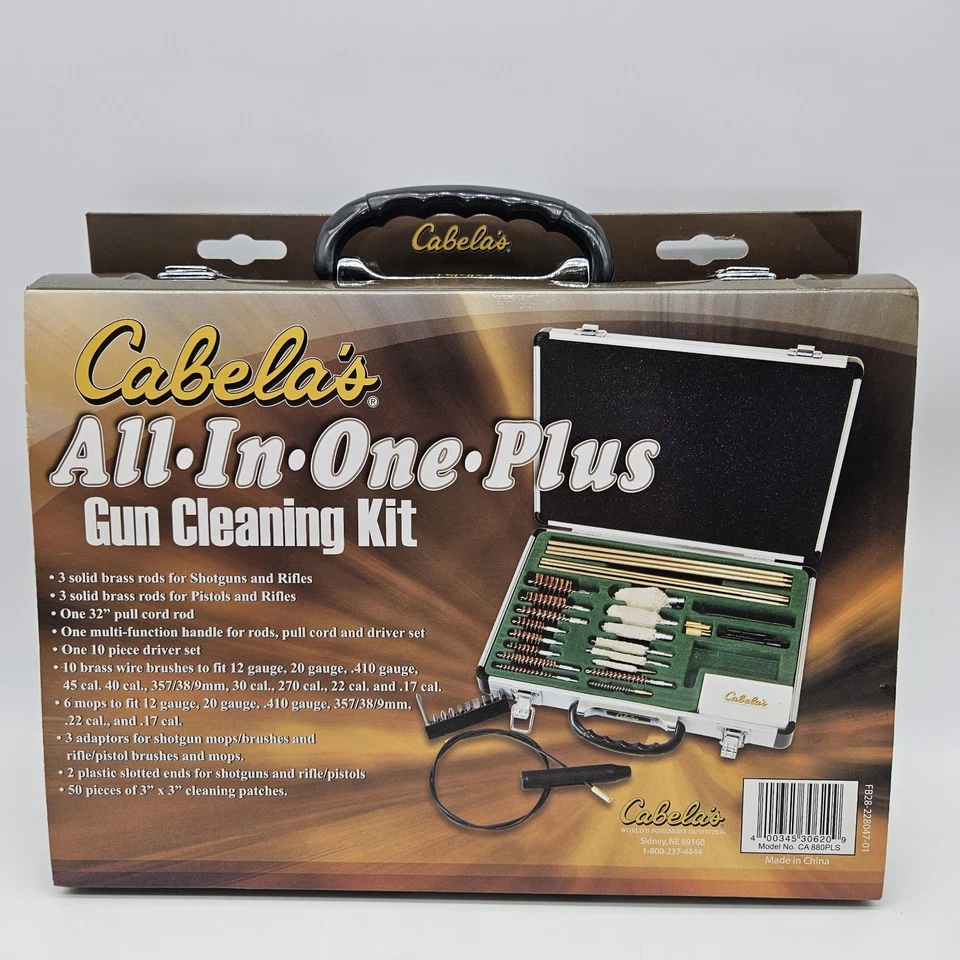 Cabelas CA880PLS All-In-One Gun Cleaning Kit Metal Case New Broken Handle - Image 1 of 4