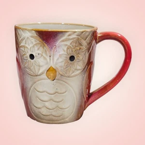 Taza de té de café Gibson Home Owl cerámica esmaltada marrón rústica 16 OZ - Imagen 1 de 7