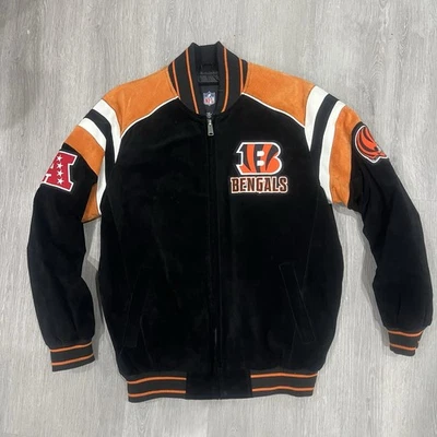 Cincinnati Bengals Bomber Varsity Jacket NFL M Leather Suede Jacket G-III used - Image 1 of 4